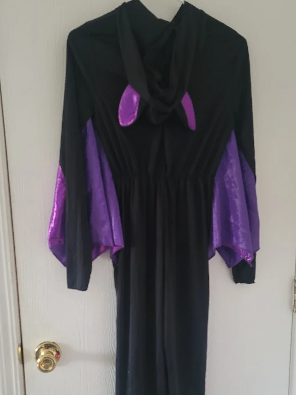 Midnight Bat Kids Halloween Costume Hooded Jumpsuit with Wings 10-12 Large L New